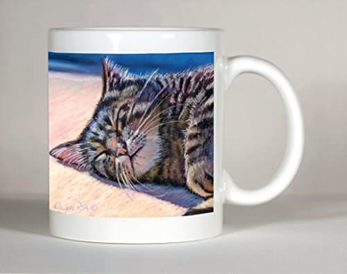 Cat Mug, Brown Tabby Mug, Tabby Cat Gift, Personalized Cat Mug, Add Your Name or Message