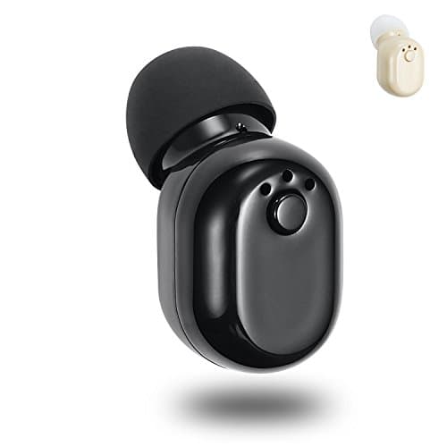 Wireless Bluetooth Mini Earbud Hands Free Magnetic Charging Invisible Headset and Speaker with 6 Hours Playtime USB Car Charging Headphone with Mic for Smart Phones (Black)