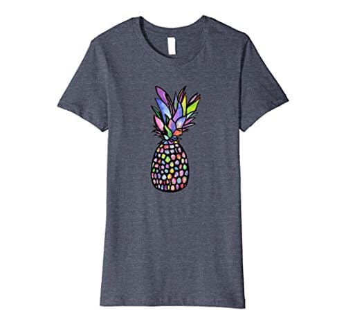 Women's Pineapple T-Shirt Medium Heather Blue