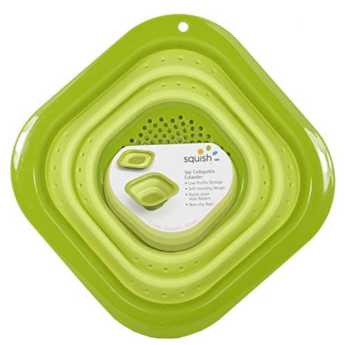 Squish 5 Quart Square Collapsible Colander- Green