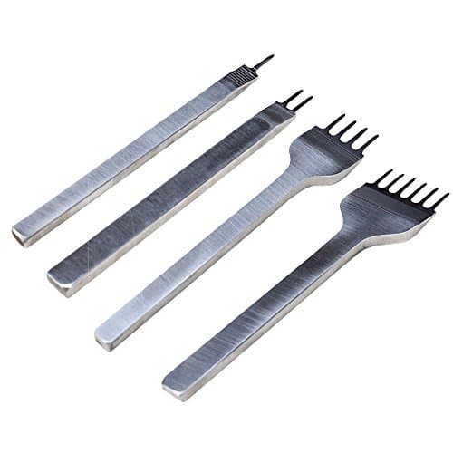 Breynet Leather 6mm Lacing Stitching Chisel Set Diamond Hole Punch Tool 1+2+4+6 Prong Leathercraft Hand Working Tools