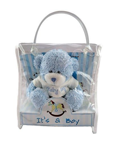 Plush Blue Teddy Bear 5" tall-It's A Boy Soft Toy with Bag for Children NewBorn