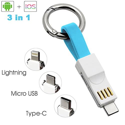 Multi Charger Cable Lightning/Type C/Micro 3 In 1 Multiple Magnetic Charging Cable Keychain Portable Charger
