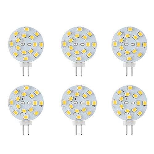 Makergroup 12V G4 LED Bulb 3W Bi-Pin LED Disc Light Bulb 20-30 Watt Equivalent Daylight White 6000K for Puck Lights in RV Trailers Campers Automotive Marine Landscape Lighting 6-Pack