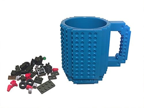 MAINROOM STUDIOS 12oz Do It Yourself Buildable Brick Block Coffee and Tea Mug (Blue)