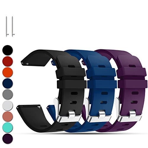 Feskio for Fitbit Versa Replacement Wrist Straps, Classic Adjustable Soft Silicone Sport Wristband Strap Bracelect for Fitbit Versa Smartwatch, Large/Small