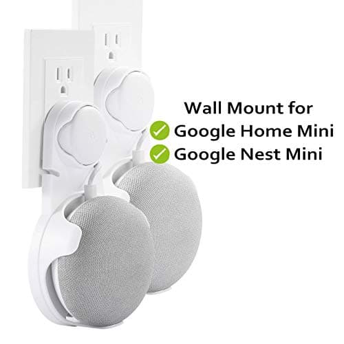 Wall Mount for Google Home Mini Without Mess Wires Or Screws, A Space-Saving Solution for Your Google Home Mini (2PACK White)