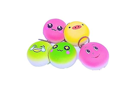 5 CM Cute Face Bread Bun Squishy Bread Key chain Slow Rising