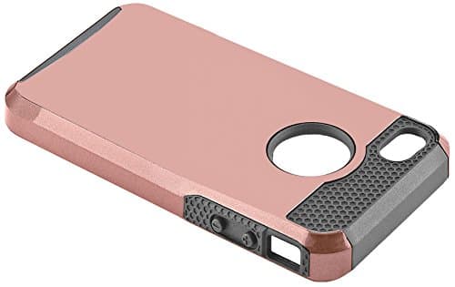 iPhone SE 5 5s Case, Limecase [NGS Series] Slim Shockproof Case fit for iPhone 5 5s SE Hard Rugged Ultra Protective Back Rubber Cover with Dual Layer Sturdy Impact Protection (Gold+Rose - Gray)
