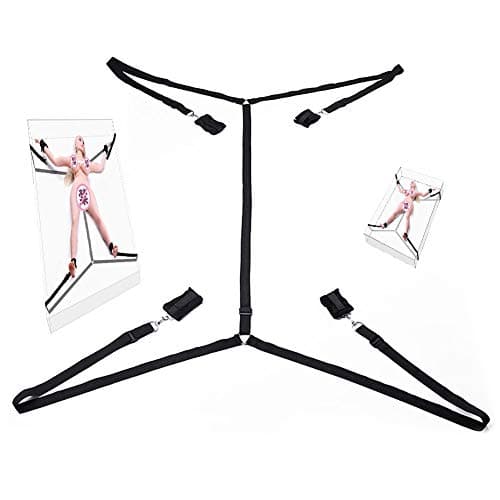 Bed Restraints Set - Up The Bed Restraints Includes Exercise Bands - Straps Adjustable - Comfortable Cuffs for Legs, Ankles and Wrists - Fits Any Size Mattress,Black