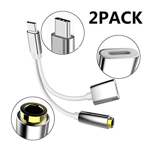 Zedari 2 in 1 USB C Type C to 3.5mm Headphone Audio Aux Jack & Charge Adapter Cable Converter for Motorola Moto Z, Letv Le Pro 3, Other Mobile Phone That Without 3.5mm Audio Jack (Silvery)