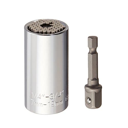 Toitan 3pcs Universal Ratchet Wrench Tool Socket Power Drill Multi-function Adapter Repair Tool 7-19 mm with Handle (2pcs)