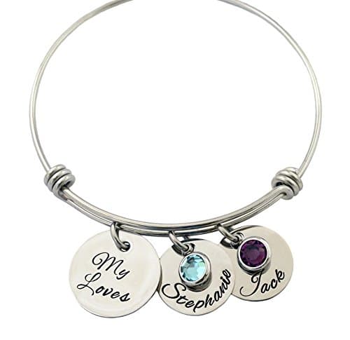 Personalized Bangle Bracelet - Custom Message And Names