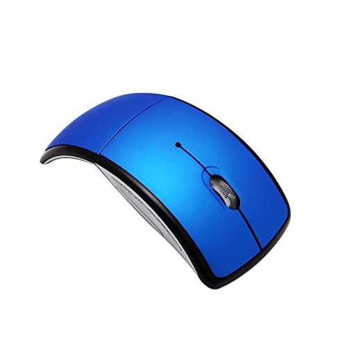 Electronic4sale Distinctive and Convenient Foldable Fold 2.4 Ghz Wireless Arc Optical Mouse/mice with USB Receiver Blue