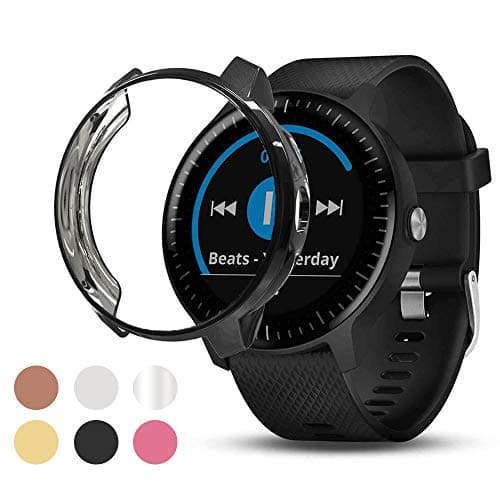 Ansblue Screen Protector Case Compatible with Garmin Vivoactive 3 Music, Soft Plated TPU Scratch-Proof Full Protective Protector Case Cover, for Garmin Vivoactive 3 Music Smartwatch Accessories
