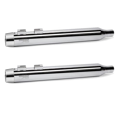 RC Components Chrome Blitz 4.0" Slip on Mufflers 1995-2016 Harley-Davidson Touring Models - RCX102C-04C