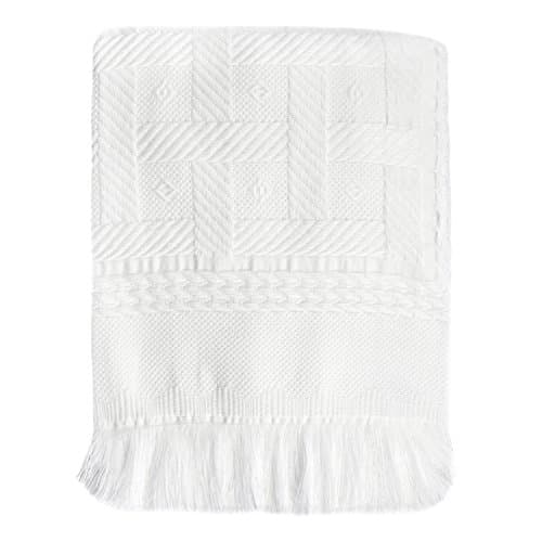 Cozy Bed Elegant Baby Blanket, White