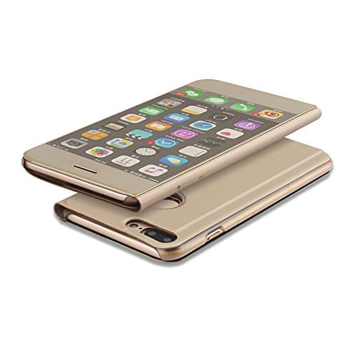 Case for iPhone 6 6s Plus Flip Mirror Plating Cover For iPhone 6Plus (Gold)