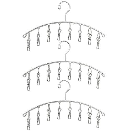 Vfevrs Clothes Drying Rack - 4.0mm Thickness with 8 Strong Clips for Hanging Bras, Socks, Underware, Towel, Baby Clothes, Multiple Function (3)