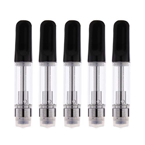 5 Pack 0.5 / 1ML Ceramic Wickless Cartridge Thick O-i-l & D-i-s-t-i-l-l-a-t-e For C-C-E-L-L (0.5ML, Black)
