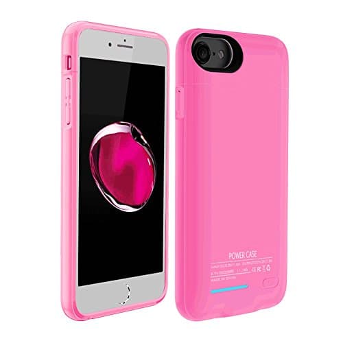 Leaber 3000mAh Battery Case For Both Iphone 7(S) and Iphone 6(S) 4.7" Portable Charger Case Slim Protective Case External Battery, Rechargeable Backup Case (Pink)