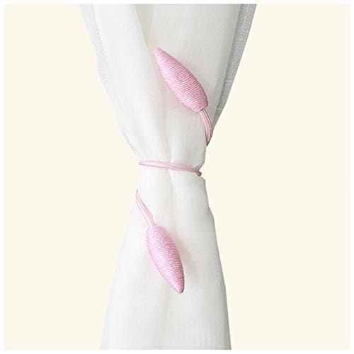 Hidecor Show Curtain Tiebacks Drapery Holdbacks Window Drape Holder for Home Office Decor, 1 Pair Pink