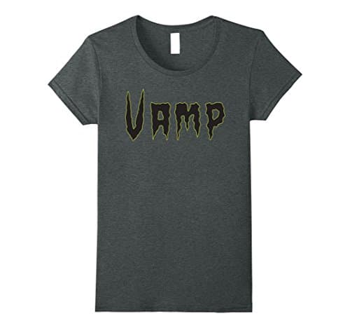 Womens Cool Vamp Vampire Halloween Statement Tshirt Large Dark Heather