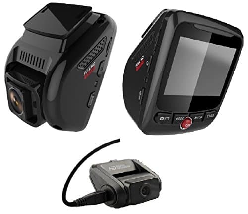 FirstScene Front and Rear Dual Full HD Car Dash Camera Video Recorder DVR with Novatek 96663, GPS Logger, 128 GB Micro SD Support, 2.4 inch Screen, WiFi