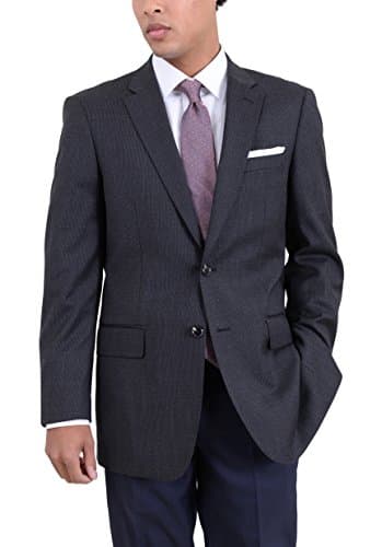 Arthur Black Classic Fit Gray Check Two Button Wool Blazer Sportcoat