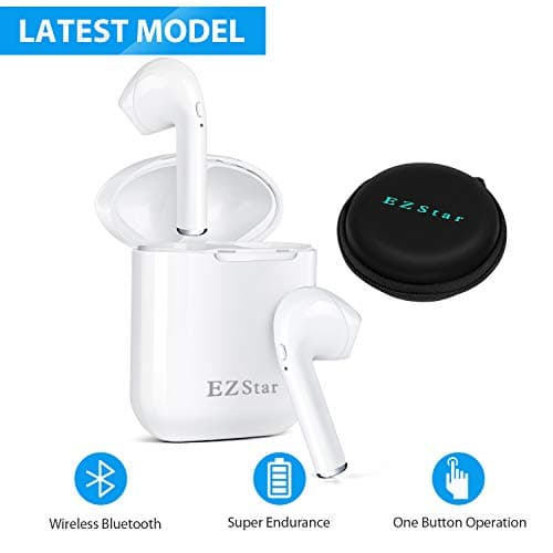 Wireless Earbuds Bluetooth Headset Bluetooth Headphones Mini Size HD Stereo In-Ear Noise Canceling Earphones with Mic and Magnetic Contact Charger Case Compatible with iPhone iOS Android Smart Phones
