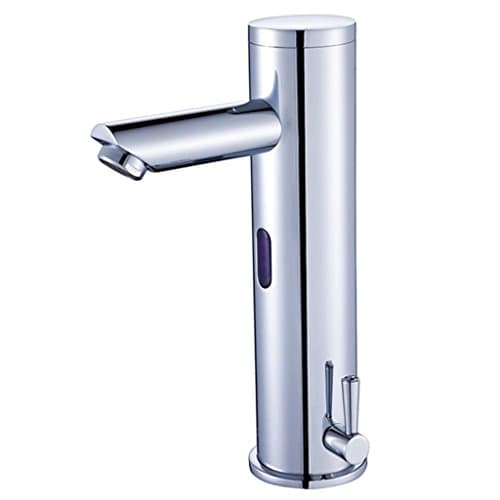 YAJO Modern Single Lever for Temperature Control Touch-Free Automatic Bathroom Vessel Sink Sensor Faucet Hot & Cold Mixer Faucet, Chrome Finished