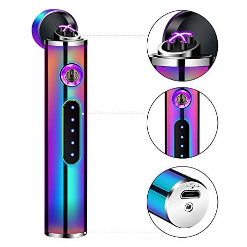 Dibikou Plasma Lighter Mini USB Lightter Slim Lighter USB Rechargeable Lighter Plasma arc Lighter Double Arc Lighter for Men Women