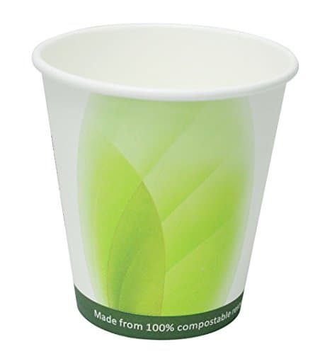 QuaCity Leaf Pattern Disposable Holiday Party Hot &amp; Cold Coffee Paper Cups (50, 10 Ounce)