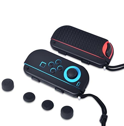 Nintendo Switch Joy Cons Silicone Case - Switch Joy Cons Silicone Case, Switch Joy Cons Silicone Protect Case, Joy Cons silicone Case for Nintendo Switch Joy Cons and 4 Thumb Stick Caps(Black)