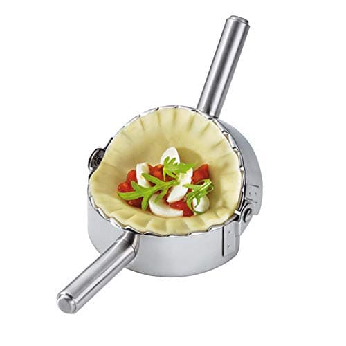 Dumpling Mold 12cm Cooking Tool Straight Handle Dumpling Wrapper Cutter Easy DIY Stainless Steel Kitchen Utensil Ravioli Mould Large Size Multifunctional(sliver)