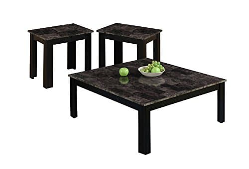 Candace &amp; Basil Coffee Table Set - 3PC Set / Grey / Marble-Look Top