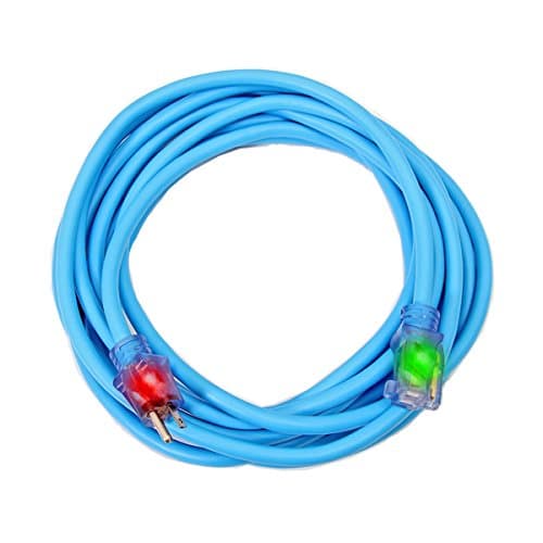 20' Sub Zero SJEOW Lighted Blue Electric Extension Cord Cold Weather