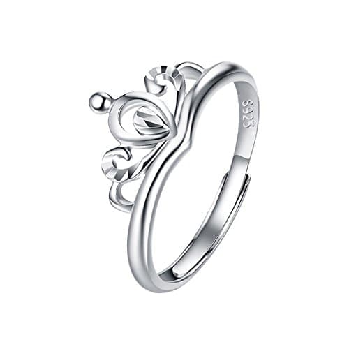 Swhite 925 Sterling Silver Nobility Crown Open Ring