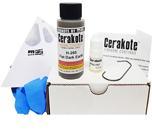 Flat Dark Earth H-265 Oven Cure, MSI Ceramic Firearm Paint Bundle, includes 7 items: 45ml Ceramic Paint, Catalyst, Strainer, Gloves, Hanging hook, instructions and link to MSI instructional video