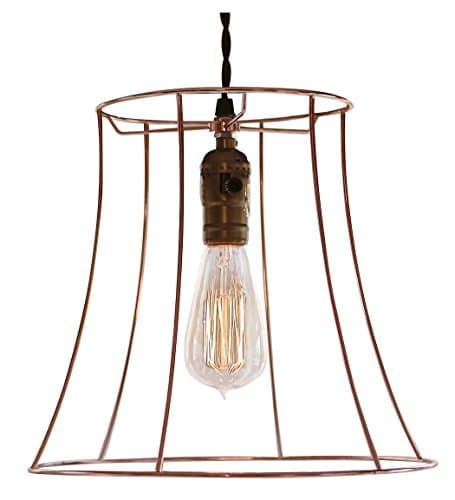 Copper Hanging Light with plug and dimmable switch by Home Elegance