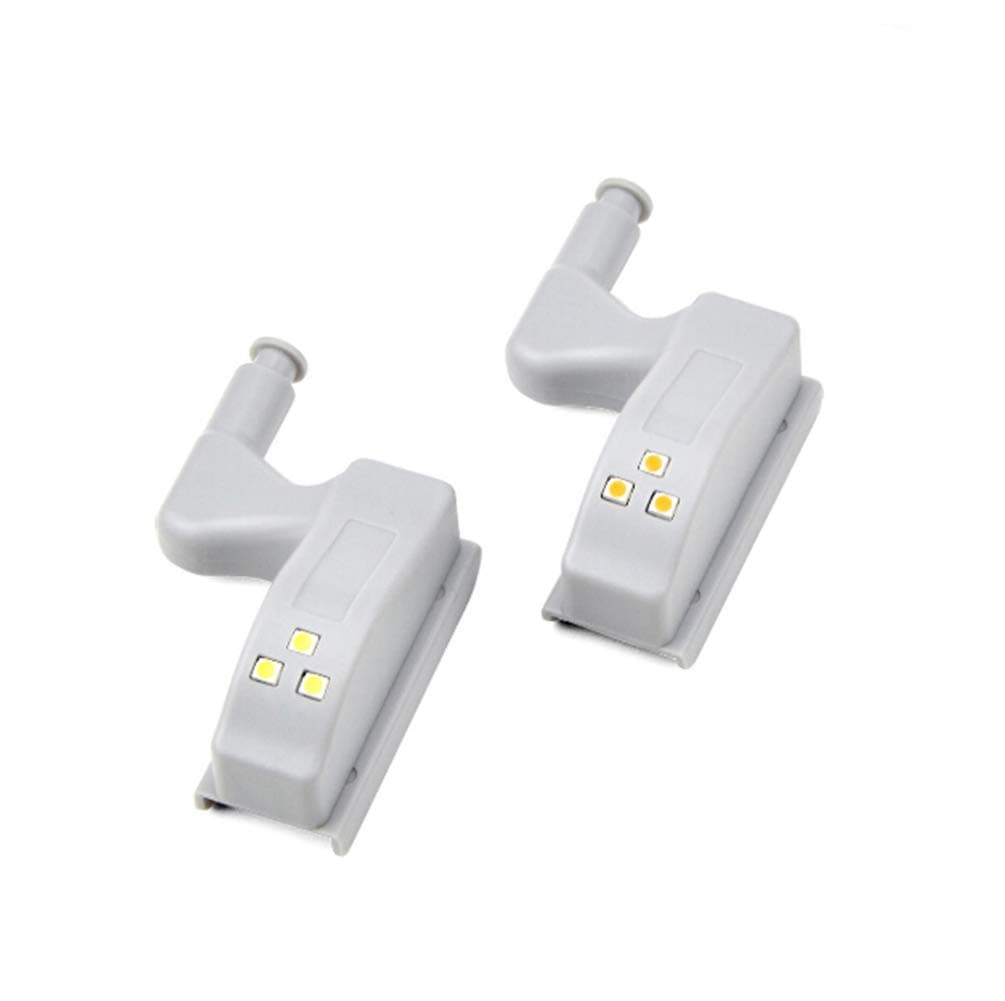 LED Hinge Light Universal Home Kitchen Office Door Light Hotel Wardrobe Cupboard Automatic Switch Cool White Lighting Lamp Cupboard Night Light (Not Included Batteries, 2 PCS)
