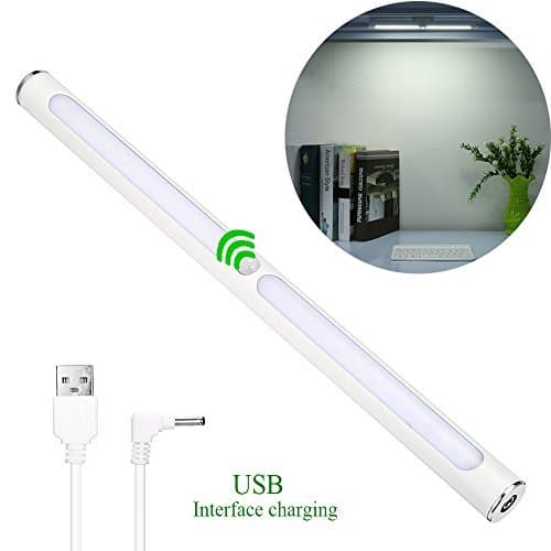 LED Closet Lights, GLIME Under Cabinet Lamp Wireless Motion Sensor Touch Control Rechargeable Under Counter Light, Stick on Cupboard/Wardrobe/Drawer/Hallway/Stairs Night Light Bar Safe Light 22 LEDs