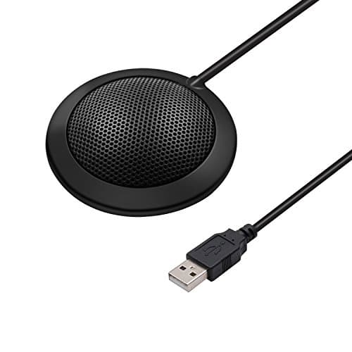 Conference Microphone, LEFON Omnidirectional Condenser Boundary Microphone, Table Top Mic Mini Stereo Desktop Meeting Computer PC Microphone for Skype and Other VoIP Calls (USB Conference Microphone)