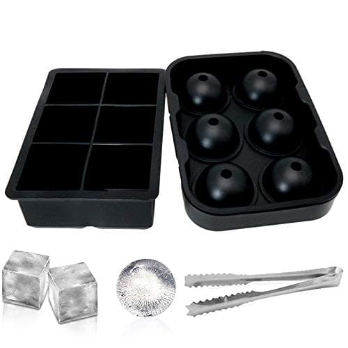 Teagas Silicone Ice Tray Easy Release 2inch Large Ice Cube Tray with Lid and Ice Cube Clips for Whiskey Cocktail and Drinks in Bar Home BPA Free Ice Cube Trays (2pc/Pack)