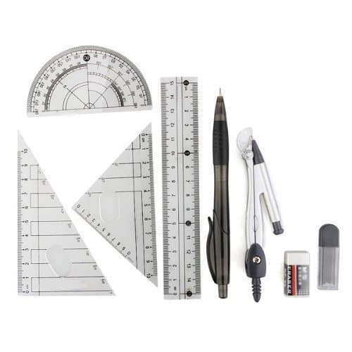 SODIAL(R) School Maths Geometry Set Mathematical Instruments 2 Set Squares