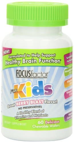 Factor Nutrition Labs Focus Factor for Kids, Berry Blast, 60-Chewable Wafers Bottle