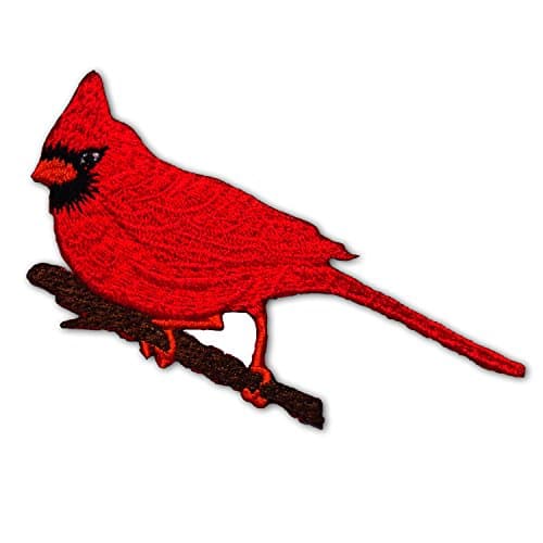 Cardinal Red Bird Applique Embroidered Iron on Patch