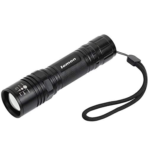 BYZ Ultra Bright Tactical Flashlight, Portable Handheld LED Flashlight, 5 Light Modes, IP55 Water-Resistant, Mini Zoomable Rechargeable Flashlights for indoors and outdoors - Black