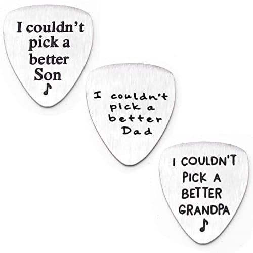 Pack Of 3 I Couldn't Pick A Better Son Dad Grandpa Stainless Steel Guitar Picks Gift For Dad