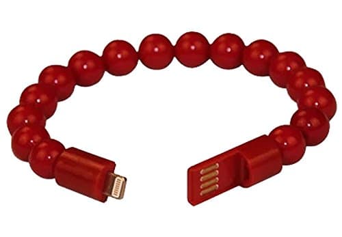 LISIMKE Red bracelet type Apple Lightning Cable 0.33ft [MFi Certified] for iPhone 5 6 7 8,7 Plus,6s,6,6 Plus,5 iPod iPad,High Speed Data Sync and Charge Cable